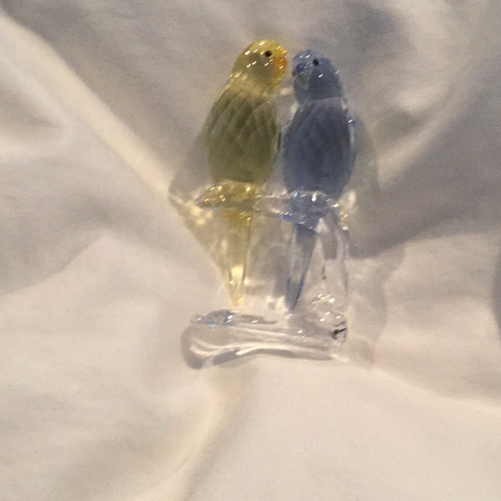 Swarovski Crystal Figurine Pair of Birds BUDGIES